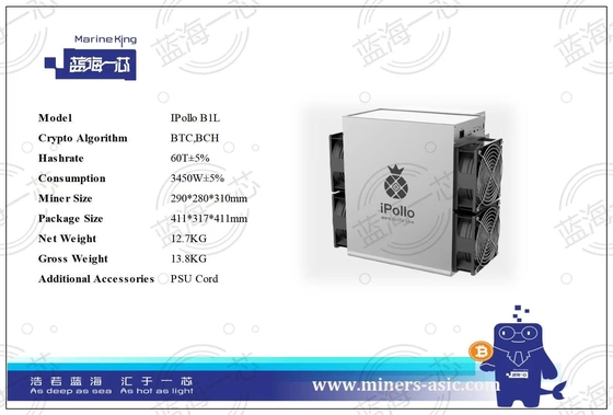 IPOLLO B1 B1L 60t BTC Miner Machine SHA256 3000W bitcoin mining